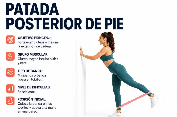 Patada posterior de pie con banda